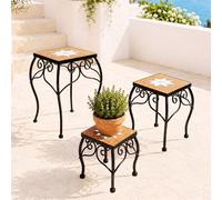 DanDiBo Support à Fleurs Mosaïque Carré Lot de 3 12015 Support à Plantes pour...
