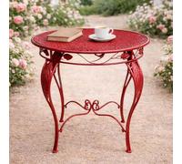 DanDiBo Table de bistrot ronde 70cm métal fer rouge résistant aux intempéries Rosso 96711 Table de jardin antique métal table de balcon table de terrasse table