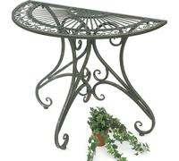 DanDiBo Table demi-ronde Table murale demi-table 130434 Table d'appoint en métal 90 cm Table de jardin Console