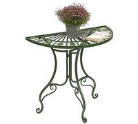 Table semi-circulaire Table murale 93995 Table d'appoint en métal 80 cm Table de jardin semi-circulaire Console murale Console murale