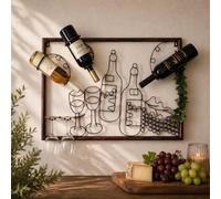 DanDiBo Tableau Mural Casier à vin 091975 Porte-Bouteilles Métal 70cm Porte-Bouteilles Etagère Murale