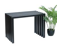 DanDiBo Tabouret 96447 en métal massif résistant aux intempéries 60 cm Tabouret moderne à lamelles Noir