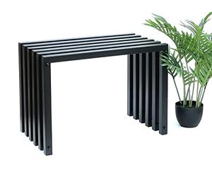 DanDiBo Tabouret 96447 en métal massif résistant aux intempéries 60 cm Tabouret moderne à lamelles Noir