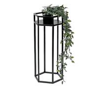 DanDiBo Tabouret à fleurs en métal noir 6 angles Support de fleurs Table d'appoint 96453 Colonne de fleurs Tabouret pour plantes Support pour plantes Moderne (hauteur : 50 cm/S)