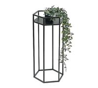 DanDiBo Tabouret à fleurs en métal noir 6 angles Support pour fleurs Table d'appoint 96453 Colonne de fleurs Tabouret pour plantes Support moderne (hauteur : 60 cm/M)