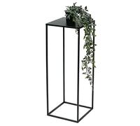 DanDiBo Tabouret à fleurs en métal noir, rectangulaire, 50-70 cm, table basse 96315 avec colonne de fleurs, support moderne pour plantes (70 cm)