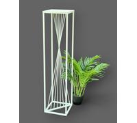 DanDiBo Tabouret à fleurs Métal Blanc Angulaire 100 cm Porte-fleurs Table d'appoint 96568 Colonne à fleurs Porte-plantes Tabouret à plantes Design Moderne