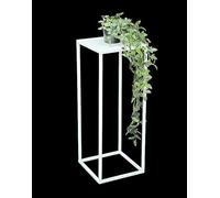DanDiBo Tabouret à fleurs rectangulaire en métal blanc de 50 à 70 cm - Table d'appoint 96482 - Colonne de fleurs moderne - Support pour plantes (60 cm)