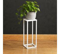 DanDiBo Tabouret à fleurs rectangulaire en métal blanc de 50 à 70 cm - Table d'appoint 96482 - Colonne de fleurs moderne - Support pour plantes (50 cm)