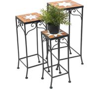 DanDiBo Tabouret pour fleurs Merano Mosaïque Set de 3 pièces 12012 Présentoir pour fleurs 46, 54, 62 cm Tabouret carré