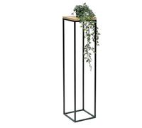 DanDiBo Tabouret pour fleurs Métal Bois Noir Angulaire 100 cm Porte-fleurs Table d'appoint 96353 Colonne pour fleurs Moderne Porte-plantes Tabouret pour plantes