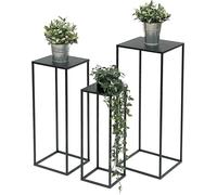 DanDiBo Tabouret pour fleurs Métal Noir Angulaire Support pour fleurs Table d'appoint 96315 Lot de 3 Colonne pour fleurs Moderne Support pour plantes Tabouret pour plantes