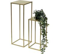 DanDiBo Tabouret pour fleurs Métal Or Angulaire Lot de 2 Porte-fleurs Table d'appoint 96406 Colonne pour fleurs Moderne Porte-plantes Tabouret pour plantes
