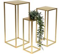 DanDiBo Tabouret pour fleurs Métal Or Angulaire Support pour fleurs Table d'appoint 96506 Lot de 3 Colonne pour fleurs Moderne Support pour plantes Tabouret pour plantes