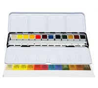 Daniel Smith Color Hand Poured Pan Set in a METAL BOX with BONUS 12 Empty Half Pans, 1 unité Lot de 1