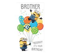 Danilo Cards Carte d'anniversaire pour frère Minions, Moi, moche et méchant Carte d'anniversaire pour frère, multicolore, 22,9 x 12,7 cm