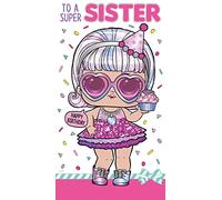 Danilo Cards Carte d'anniversaire surprise LOL pour sœur - Carte d'anniversaire pour sœur - Carte d'anniversaire LOL Surprise - Carte d'anniversaire pour sœur - Multicolore - 22,9 x 12,7 cm