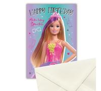 Danilo Promotions Limited Carte d'anniversaire Barbie, carte de vœux officielle Barbie, carte d'anniversaire Barbie, multicolore, 22,9 x 15,2 cm