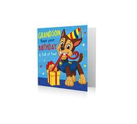 Danilo Promotions Limited Carte d'anniversaire pour petit-fils, carte d'anniversaire Paw Patrol pour petit-fils, carte d'anniversaire Paw Patrol pour petit-fils, carte d'anniversaire pour petit-fils