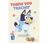 Danilo Promotions LTD Carte de remerciement pour professeur, carte de remerciement Bluey Thank You Teacher, carte de remerciement pour professeur Bluey