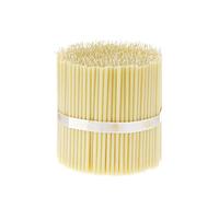 Danilovo Lot de 50 bougies blanches en cire d'abeille - Bougies orthopédiques pour prière, rituels, décoration de table de mariage - Non toxique - sans goutte, N100, hauteur : 16 cm, Ø 5,7 mm