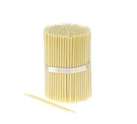 Danilovo Lot de 50 bougies blanches en cire d'abeille - Bougies orthopédiques pour prière, rituels, décoration de table de mariage - Non toxique - Produit durable, N80, hauteur : 18,5 cm, Ø 6,1 mm