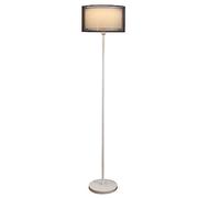 DANNMPX Floor Lamp Lampadaire en Métal Moderne Double Couche Tissu Abat-Jour Maison Déco Grande Lampe Lampadaires pour Salon Luminaires Pied Salon(Black+White)