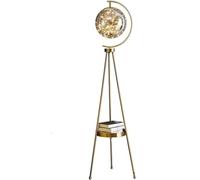 DANNMPX Floor Lamp Lampadaire Trépied Lampe sur Pied LED Moderne avec Étagère De Lecture Abat-Jour en Verre À Pôle Haut Luminaires Pied Salon(Gold)