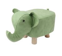 DANNMPX Ottoman Salon Repose-Pieds en Forme D'éléphant avec Coussin Rembourré Doux Assise Supplémentaire(Grün)