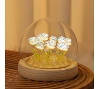 Danolt Lampe à lumière nocturne Forever Rose, lampe LED en forme de rose bleue pour filles et femmes, décoration mignonne de chambre