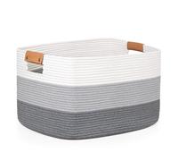 danpinera Panier de Rangement Rectangulaire pour Couvertures, Grand Panier de Plafond pour le Salon, 50L, Grand Rangement Tissé pour Organiser les Jouets et le Linge, Dégradé de Gris