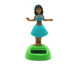 Danseuse Hawaïenne tenue Bleu - Figurine Mobile Solaire