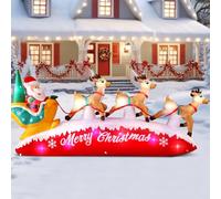 Danxilu Arche gonflable de 3,0 m avec traîneau du Père Noël et 3 rennes - Décorations de Noël gonflables pour l'extérieur - Décoration de Noël avec lumières LED colorées intégrées pour jardin, pelouse