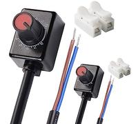 DAOKAI 2 pcs DC 0/1-10V Bouton LED Gradateur PWM Gradation Mini Contrôleur Commutateur Rotatif avec borne à sertir pour Dimmable LED Drivers Contrôler la Lumière Intérieure Grow Lamp
