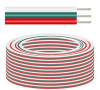 DAOKAI Fil de ruban lumineux à LED 18 AWG 3 broches 3 fils de couleur toronné en cuivre étamé 12 m/39,37 pieds Câble flexible d'extension RVB 3 cœurs pour bandes LED WS2812B WS2811 3528 5050