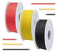 DAOKAI Fil électrique en PVC de calibre 20 300V 20 AWG UL1007 Fils de cuivre étamé à noyau solide 3 couleurs(noir, rouge, jaune) 7m chaque kit de câblage de câble pour imprimante 3D, modèle de voiture