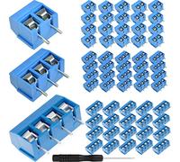 DAOKAI KF301 PCB Bornier 5mm Pas 2P 3P 4P Montage Vis Connecteur Bleu (20 x 2Pin, 20 x 3Pin, 20 x 4Pin) pour Breadboard Avec Tournevis Phillips
