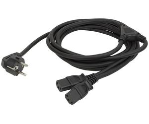 DAP-Audio Répartiteur Schuko vers 2 prises IEC, 3 m - Câbles Schuko