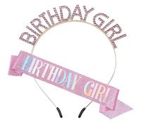 DaPongZhi Bandeau Anniversaire Echarpe, Ceinture Anniversaire Echarpe Anniversaire Fille Rose, Diadème Femme Anniversaire Birthday Girl Decoration Anniversaire Diademe, Ceinture Pour Tout Âge