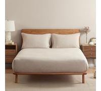 DAPU Drap-housse 100 % lin français très profond pour lit simple, drap housse en lin naturel délavé avec poche de 40 cm de profondeur, couleur lin naturel, lit simple, 90x190 cm + 40 cm de profondeur