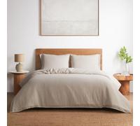 DAPU Parure de lit 3 pièces 100% Lin - Housse de Couette en Lin français Pur Naturel pour très Grand lit de 228,6 x 264,2 cm avec 8 Attaches de Coin et Fermeture éclair, Douce, Respirante et Durable
