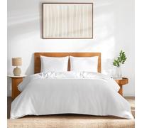 DAPU Parure de lit en Lin Pur, 100% Lin français Naturel de Normandie, Respirant et Durable pour Les dormeurs Chauds, 1 Housse de Couette et 2 taies d'oreiller (Blanc, très Grand lit)
