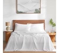 DAPU Parure de lit en Lin Pur 100% Lin Naturel français européen (Grand lit, Blanc cassé, Drap Plat, Drap-Housse et 2 taies d'oreiller)