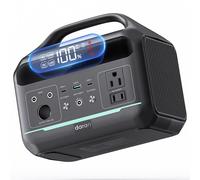 DARAN Batterie de secours LiFePO4 - 300 W - 192 Wh - Générateur solaire avec 2 sorties CA - USB-C PD 60 W - Lumière LED - Banque d'alimentation légère pour camping, camping-car, voyage, urgence