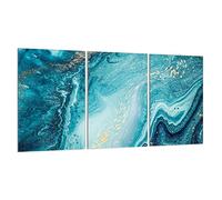 DarHaus Cache-plaque en verre 3 x 30 x 52 cm Marbre Turquoise