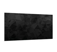 DarHaus Cache-plaque en verre - 90 x 52 cm - pour cuisinières électriques ou à induction - Plaque de protection anti-éclaboussures, planche à découper décorative aspect, Modèle Noir