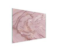 DarHaus Couvercle pour plaque de cuisson universelle en céramique, à induction, Planche à découper en verre 40 x 30 cm, protection anti-éclaboussures, plaque en verre, cuisine, Marbre Rose