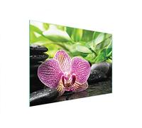DarHaus Couvercle pour plaque de cuisson universelle en céramique, à induction, Planche à découper en verre 40 x 30 cm, protection anti-éclaboussures, plaque en verre, cuisine, Orchidée Violet