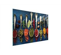 DarHaus Couvercle pour plaque de cuisson universelle en céramique, à induction, Planche à découper en verre 40 x 30 cm, protection anti-éclaboussures, plaque en verre, cuisine, Ardoise Épices