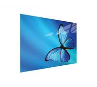 DarHaus Couvercle pour plaque de cuisson universelle en céramique, à induction, Planche à découper en verre 40 x 30 cm, protection anti-éclaboussures, plaque en verre, cuisine, Papillon Bleu